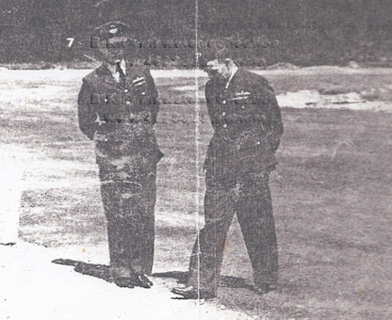 Group Captain Charles Victor Douglas Willis and Air Vice Marshall Edward Barker Addison at RAF Station Foulsham, 1945.